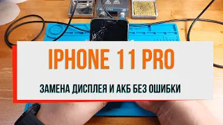 iPhone 11 Pro замена дисплея и АКБ без ошибки!