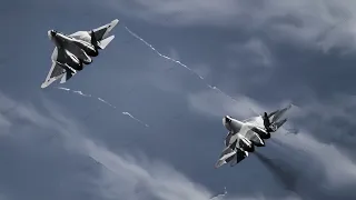 Crazy action of the US Best F-35 fighter jet shooting down a Russian SU-57! towards the border