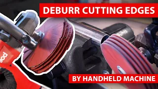 Deburring cutting edges with sanding stars - boeck tools on handheld machines
