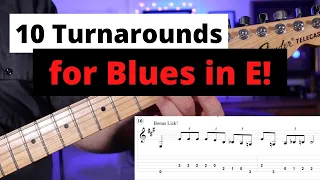 10 Turnarounds in E for the 12 Bar Blues - Great for Jimmy Reed-style Shuffles, Intros and Endings!