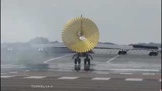 Boeing B-52 Stratofortress Bomber impressive take-off flypast and Landing