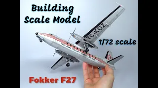 BUILDING FOKKER F27 AIRPLANE SCALE MODEL KIT - 1/72 SCALE PLASTIC MODEL KIT - TURKISH AIRLINES