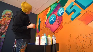 Painting a Mural in my New House! (500k Milestone Mural!)