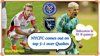 NYCFC Comes Out on Top 5-1 Over Quakes | Postgame Report