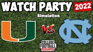 Miami Hurricanes vs North Carolina LIVE Simulation | 2022 Football Rosters | 3-1