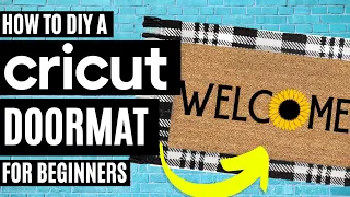 HOW TO MAKE A FRONT DOOR MAT WITH CRICUT | Easy DIY Spring Door Mat for Beginners | DIY Welcome Mat