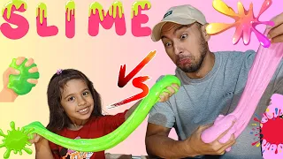 Desafio da slime com cola branca vs cola neon