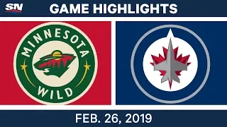 NHL Highlights | Wild vs. Jets - Feb 26, 2019