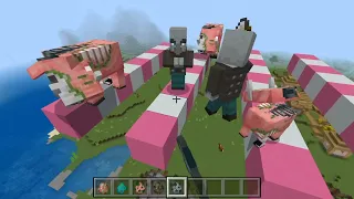 Zoglin vs Mobs mystery fight | Minecraft #dream