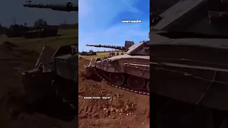 Challenger 2 tank vs 🇷🇺Dragon's Teeth #warinukraine #tanks #shorts