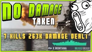 Montana 7 kills 263k damage dealt without recieving any || World of Warships