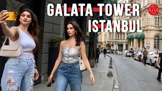 ISTANBUL TURKEY 2023 WALKING TOUR AROUND GALATA TOWER |4K