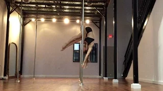 Advanced Pole Combo Drill #1- Twirl  into Handspring, Meathook & Back Upright