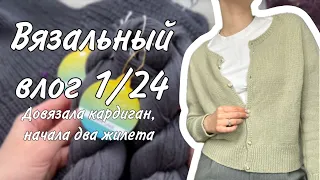 ВЯЗАЛЬНЫЙ ВЛОГ 1/24: готов кардиган, новые процессы и носки