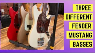 3 different Fender Mustang Basses in the same room!  A comparison of their sonic differences