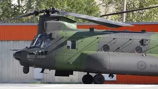 CH-147F (CH-47) Chinook Helicopter Engine Startup and Takeoff