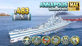 Cruiser Annapolis fighting for win on map "Warrior's Path" - World of Warships