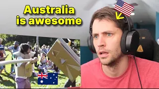 Apparently Australians battle each other with cardboard weapons