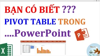 Cách sử dụng Pivot Table và Slicer trong PowerPoint