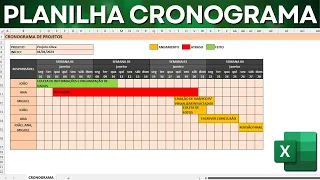 Planilha de Cronograma de Projetos no Excel | Baixar Grátis | Como Fazer Passo a Passo