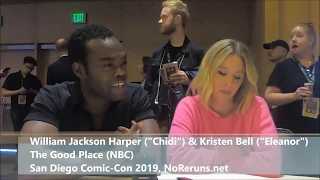 The Good Place Q&A with William Jackson Harper & Kristen Bell (SDCC 2019)