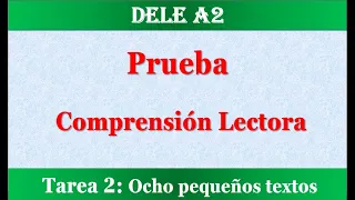 Dele A2 Comprensión Lectora tarea 2 resuelta