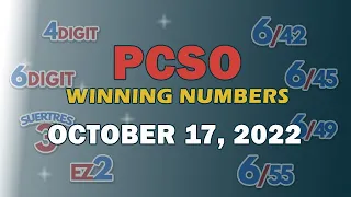 P29M Grand Lotto 6/55, EZ2, Suertres, 4Digit, and Megalotto 6/45 | October 17, 2022