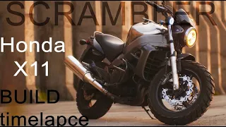 Honda X11 scrambler build CB1100SF.  Tuning old motorcycle to brutal looking custom bike diy