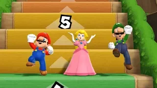 Mario Party 9 Step It Up 1 vs. Rivals - Yoshi vs Team Mario, Peach, Luigi | Cartoons Mee