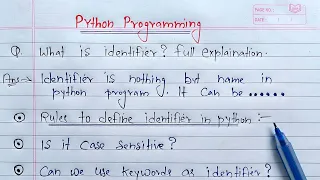 Python Identifiers | Learn Coding