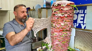 This Master Prepares Doner Kebab with a Unique Method - Turkish Street Food