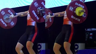 Wiktoria Wolik (58) - 75kg & 78kg Snatches @ 2017 European Youth Championships