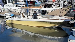 Checking out the Rum Runner at Palm Beach Boat Show