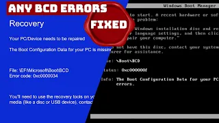 How to Fix Windows BCD Boot Erros 0xc0000098 0xc000000f 0xc0000034