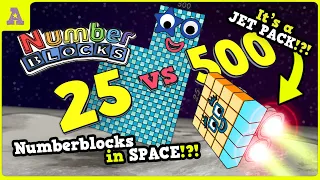 Numberblock 500 vs 25 in Space!? Jet Packs & Antigravity Crash Test Party!