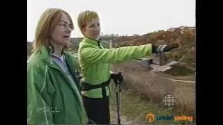 Barb Gormley geared up with Urban Poling / Nordic walking on the CBC