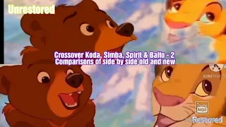 Crossover Koda, Simba, Spirit & Balto - 2 Comparisons of side by side old and new