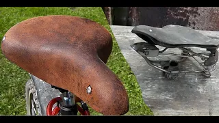 Old leather saddle restoration  Part 2 (Leather Part)