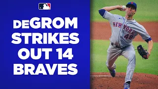 Jacob deGrom strikes out 14 Braves! (Including 8 Ks in a row! Retires 18 straight to end outing!)