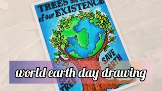 world earth day drawing /save environment drawing/competition poster on van mahotsav/save earth