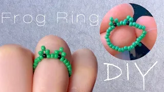 Beaded Frog Ring Tutorial: Seed Bead Frog Ring - Frog Beaded Ring