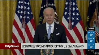 U.S. makes vaccines mandatory for federal workers, Canada not doing the same