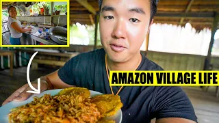 Ticuna Village Life in AMAZON JUNGLE - Monkey Sanctuary + Cooking Fresh Caught Fish | Colombia