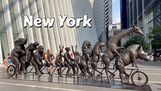 4k New York City Summer Walk - World Trade Center to Brookfield Place, Lower Manhattan