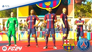 EA FC 24 VOLTA - MESSI , RONALDO , NEYMAR , HAALAND - Barcelona Vs.PSG - PS5™ [4K60]