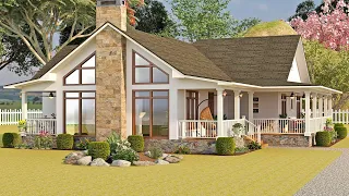 Dreamy Cottage/ Farmhouse Design With 2-Car Garage & Wrap Porch (House ID 1018)