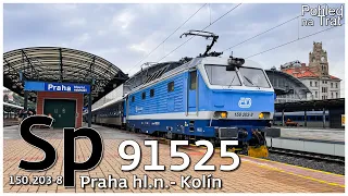 Pohled na trať | Praha hl.n. - Kolín | Sp 91525 Vrchlice | aneb když počasí nepřeje