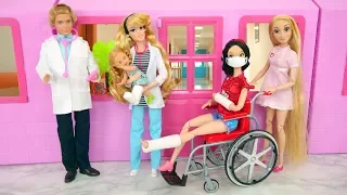 Pink Hospital For Dolls, Pediatrician Doctor dokter RSUD مستشفى Boneca de médico Krankenhaus Hôpital