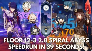 39 SECONDS! C3 Raiden Hyper Carry & C1 Hu Tao Funerational (No Yelan) Speedruns Floor 12-3 Abyss 2.8