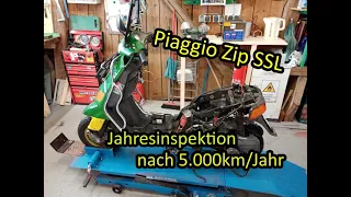 Piaggio Zip 50 SSL Fastrider | Jahresinspektion nach 5 000km | inkl. Getriebeabdichtung und Anlasser